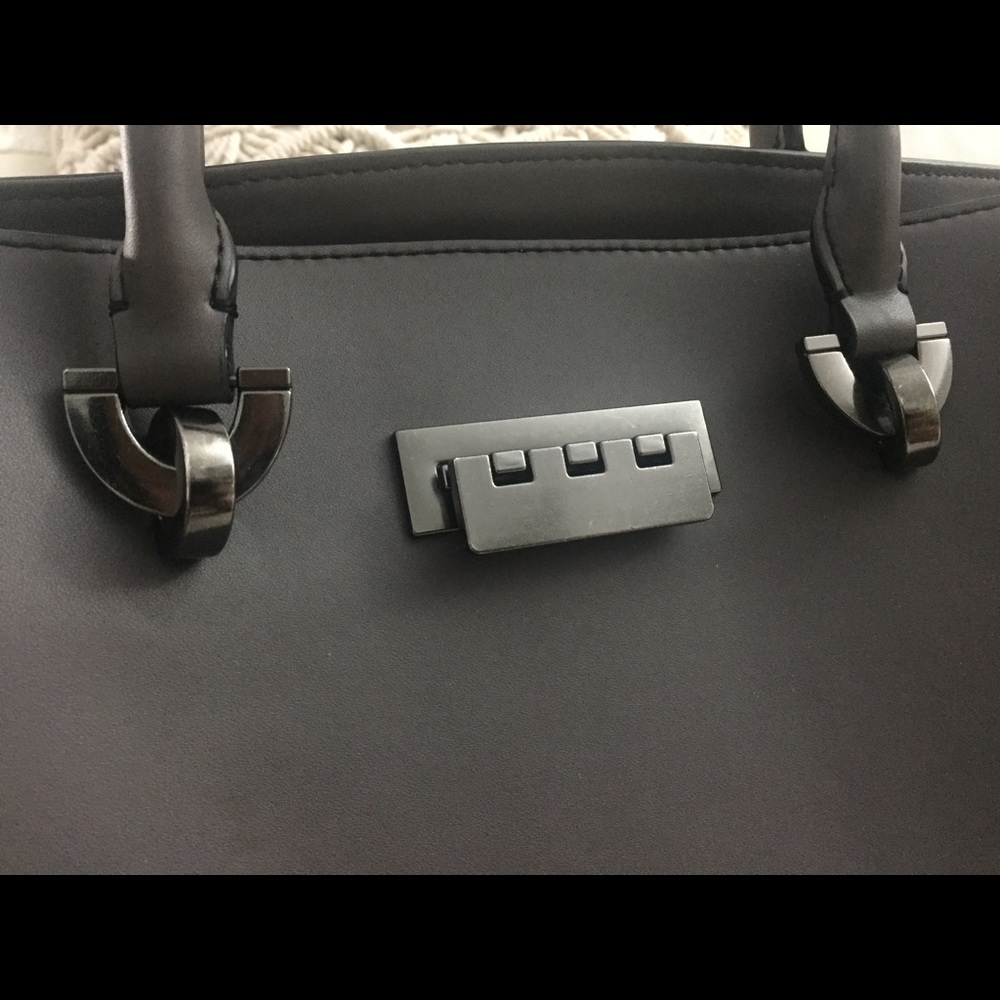 Zac Posen Grey Crossbody Purse Satchel Handbag - Picture 3 of 7